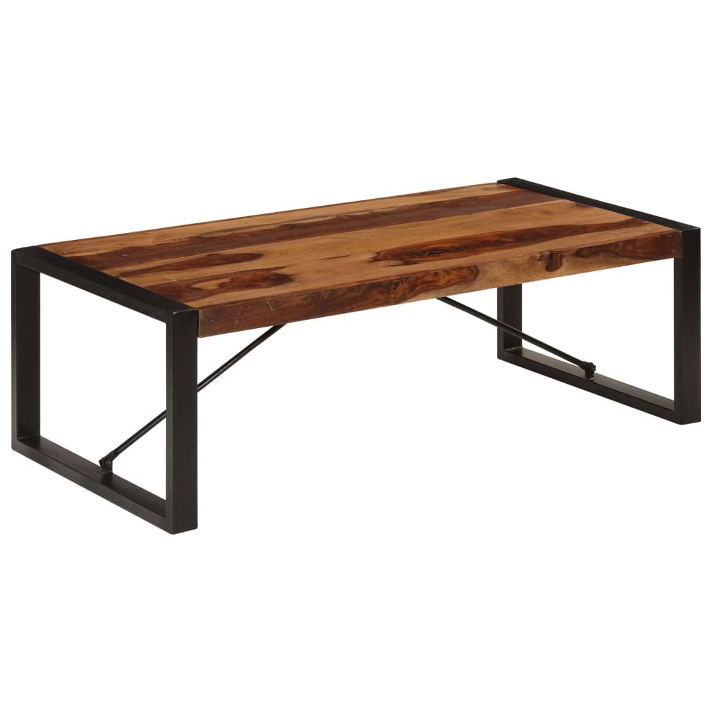 Brown Solid Sheesham Wood Rectangular Coffee Table J766833