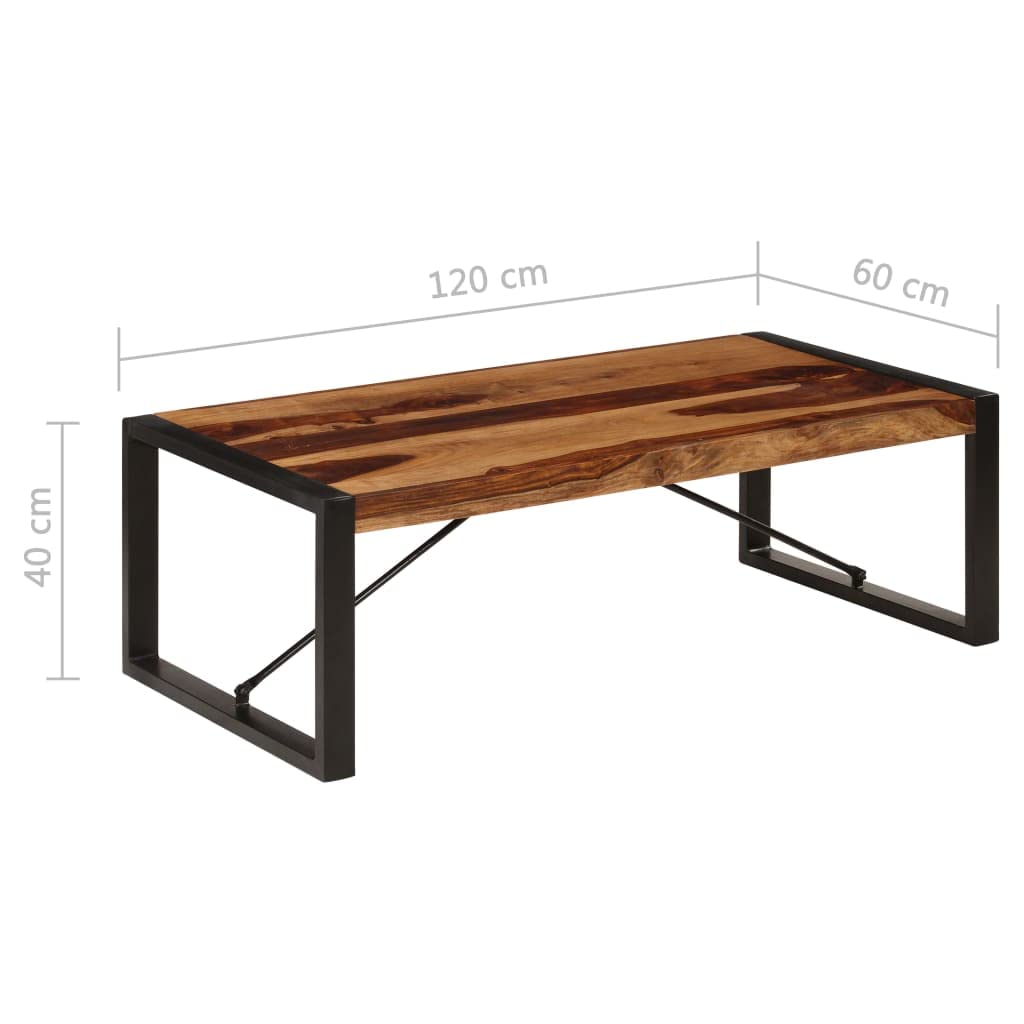 Brown Solid Sheesham Wood Rectangular Coffee Table J766833