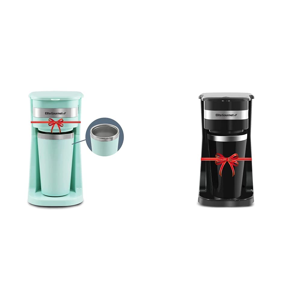 Single-Serve Coffee Maker with 14Oz Stainless Steel Travel Mug G48344