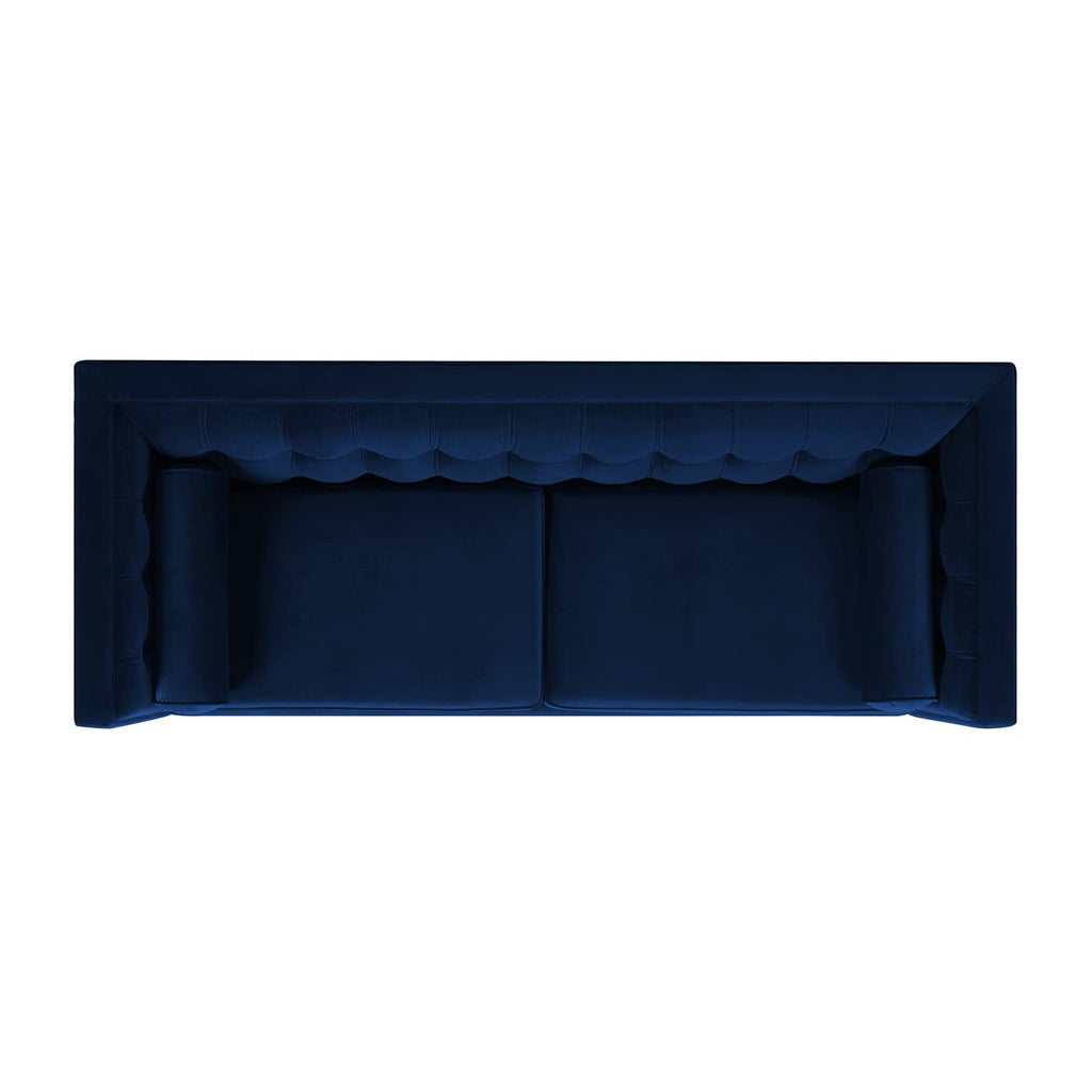 84" Navy Blue Velvet Tufted Sofa G6882