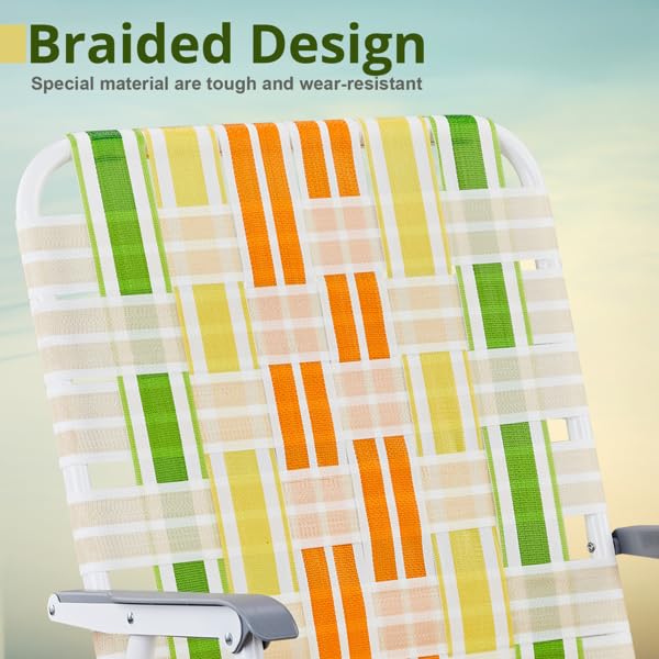 Folding Lawn Chair Set of 2 Yellow P48921