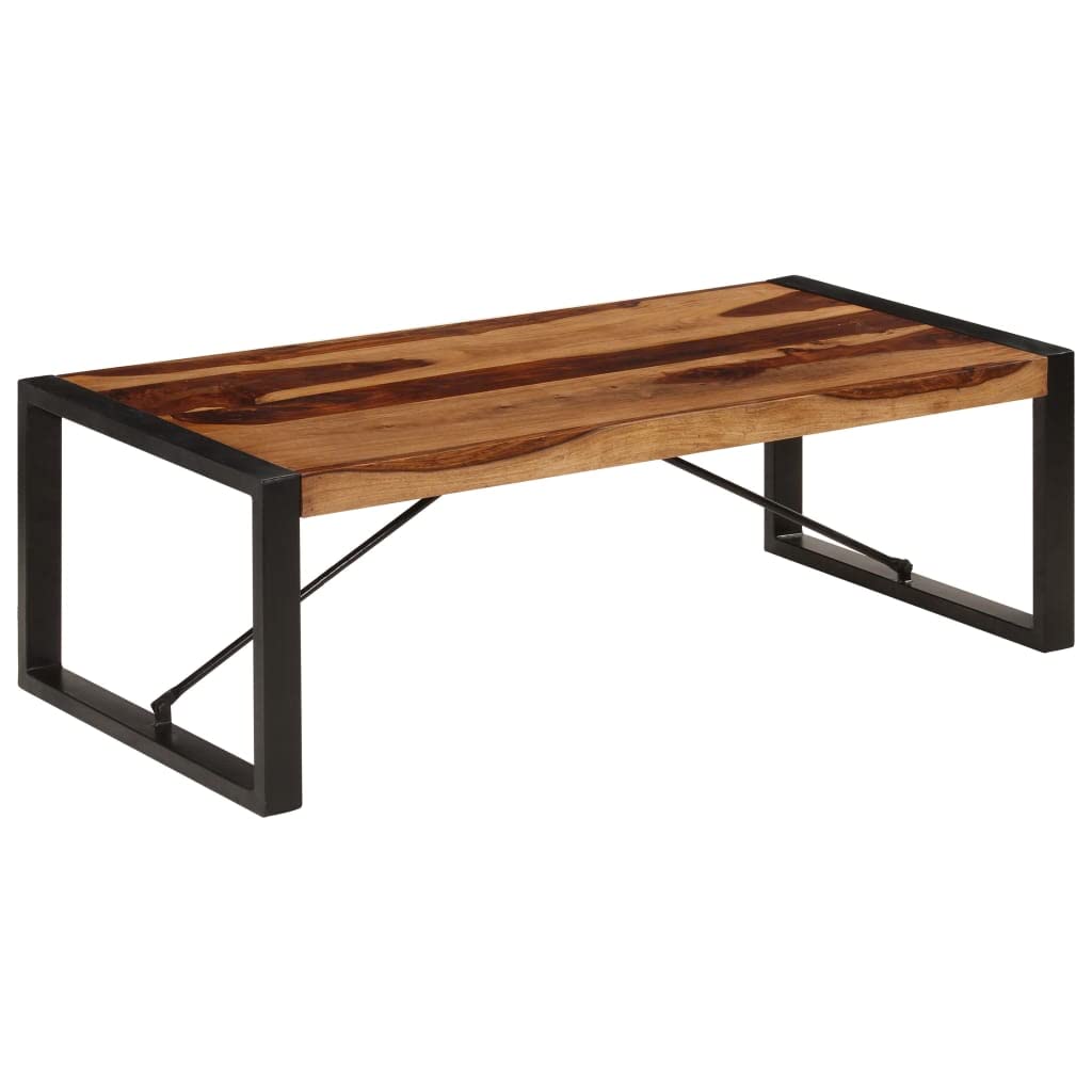 Brown Solid Sheesham Wood Rectangular Coffee Table J766833