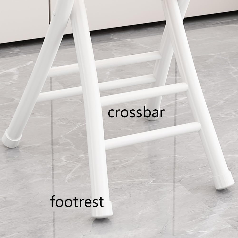 Black Cushioned Leather Portable Folding Stool with Backrest Q7261