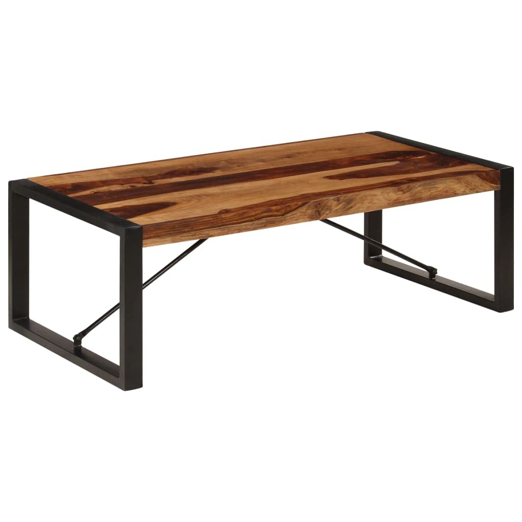 Brown Solid Sheesham Wood Rectangular Coffee Table J766833
