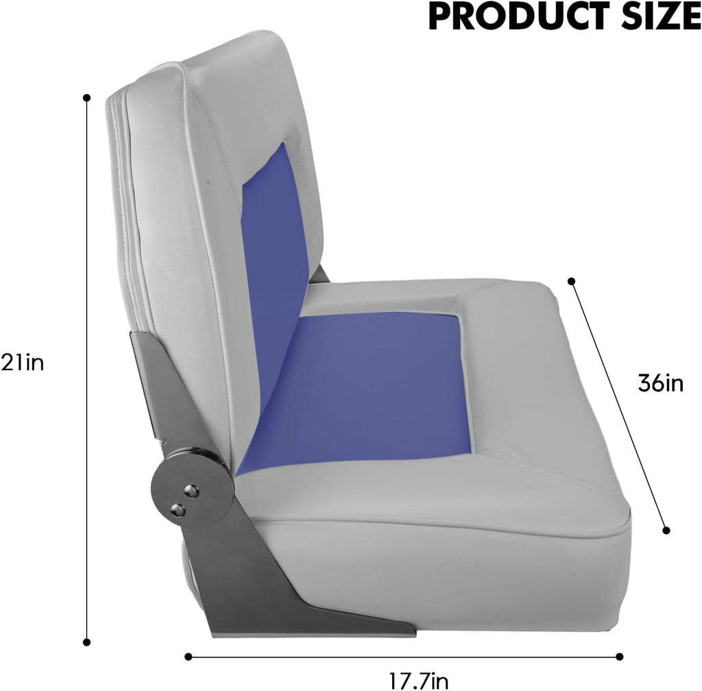 Folding Boat Seat Grey and Blue K387