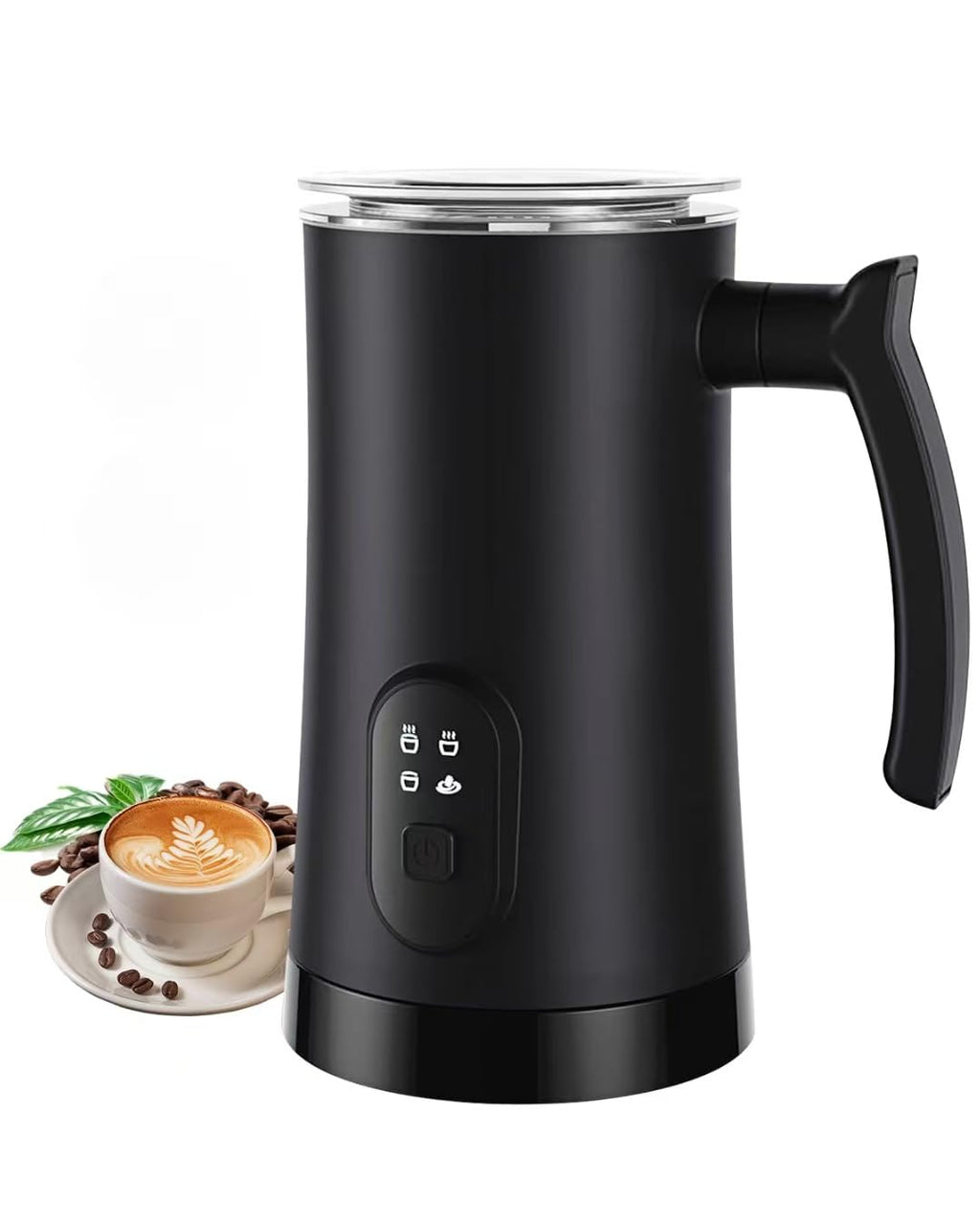 4-in-1 Electric Milk Frother and Steamer Black P982698