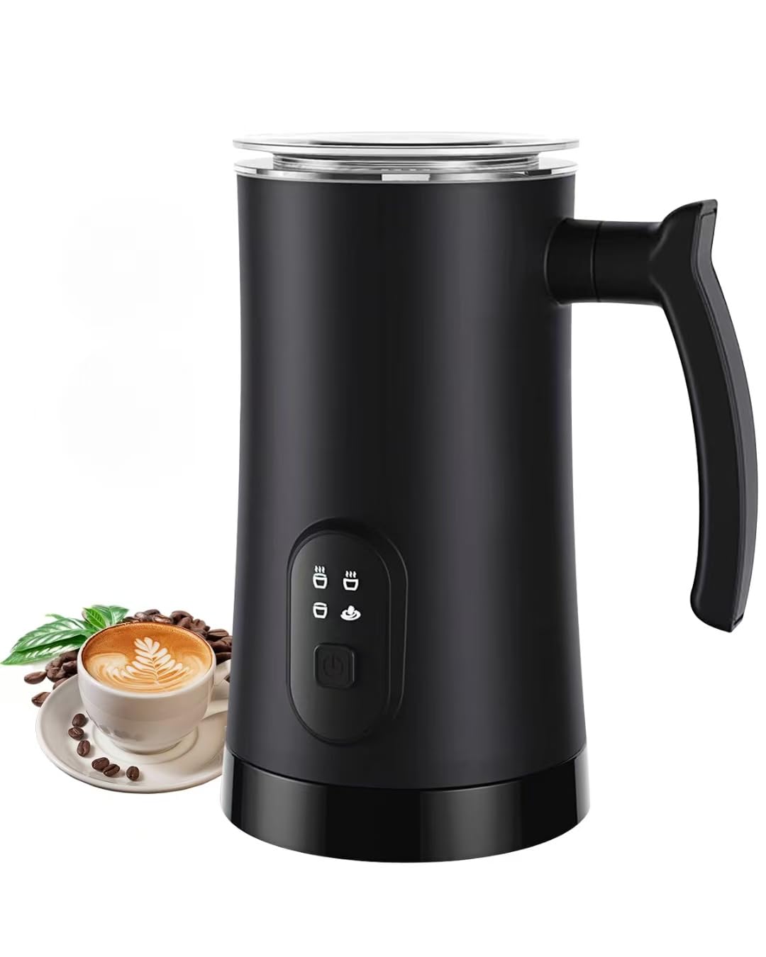 4-in-1 Electric Milk Frother and Steamer Black P982698
