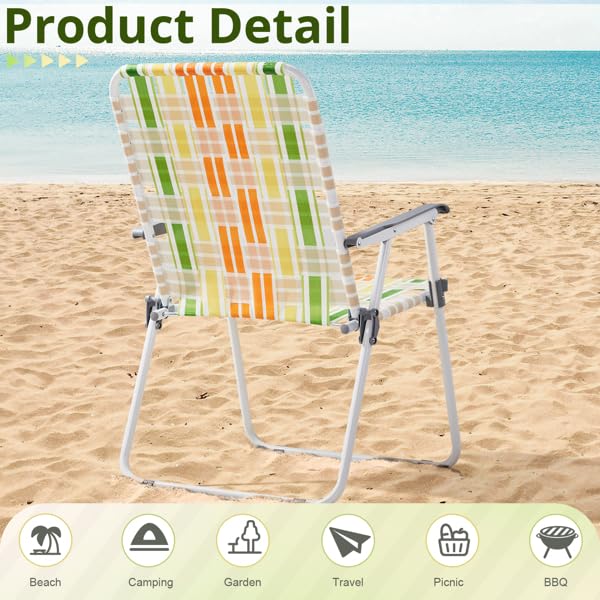 Folding Lawn Chair Set of 2 Yellow P48921