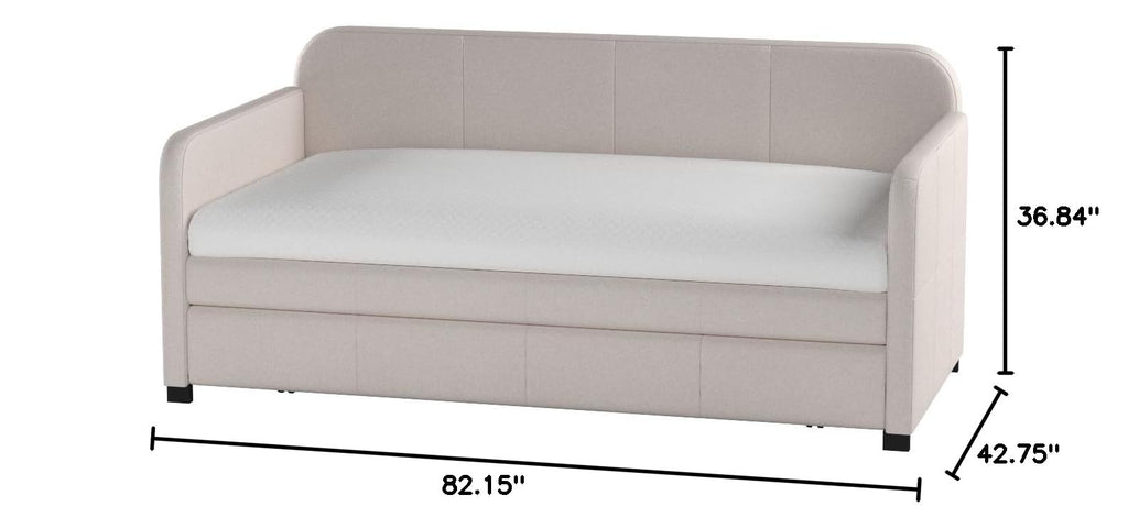 Beige Twin Daybed with Pull-Out Trundle N3984