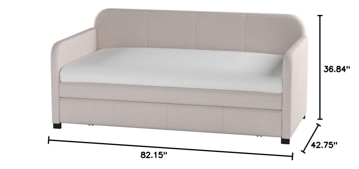 Beige Twin Daybed with Pull-Out Trundle N3984