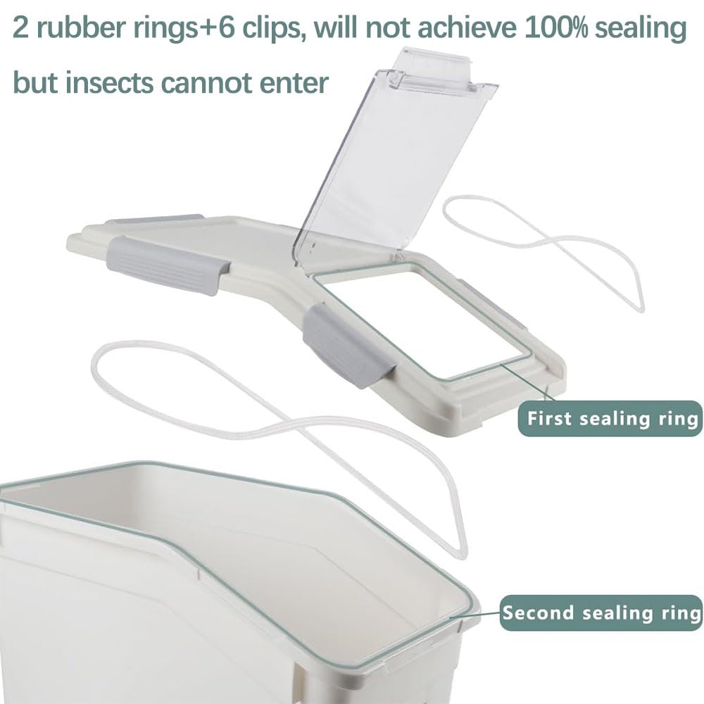 30lb Food Storage Container with Scoop and Wheels, 2 Pack U934