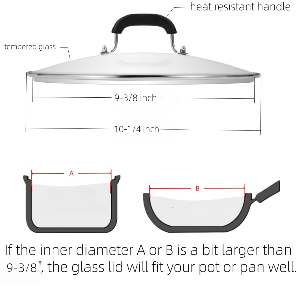 10-1/4 Inch Tempered Glass Lid with Steam Hole Y23858