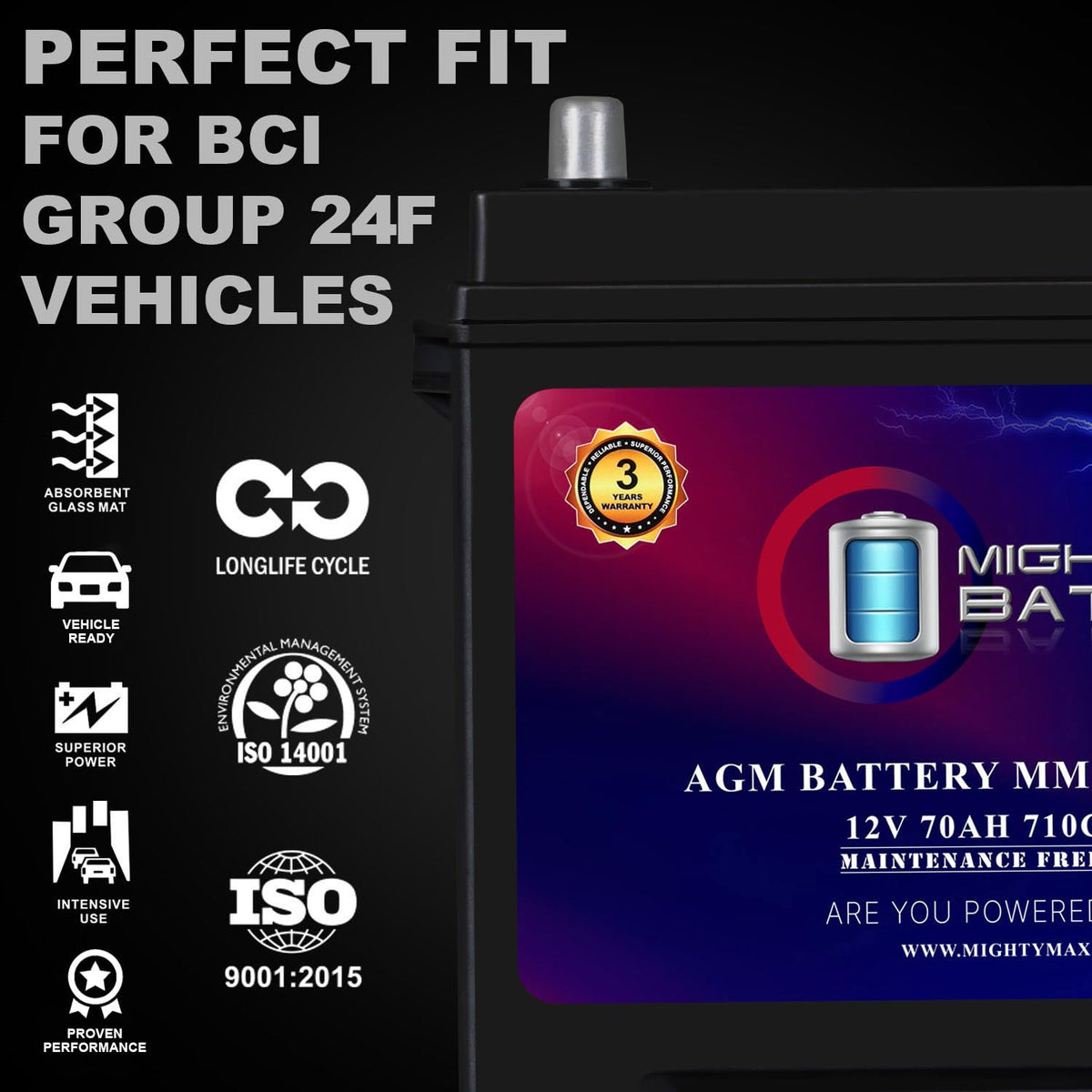 12V 70Ah AGM Battery B691520