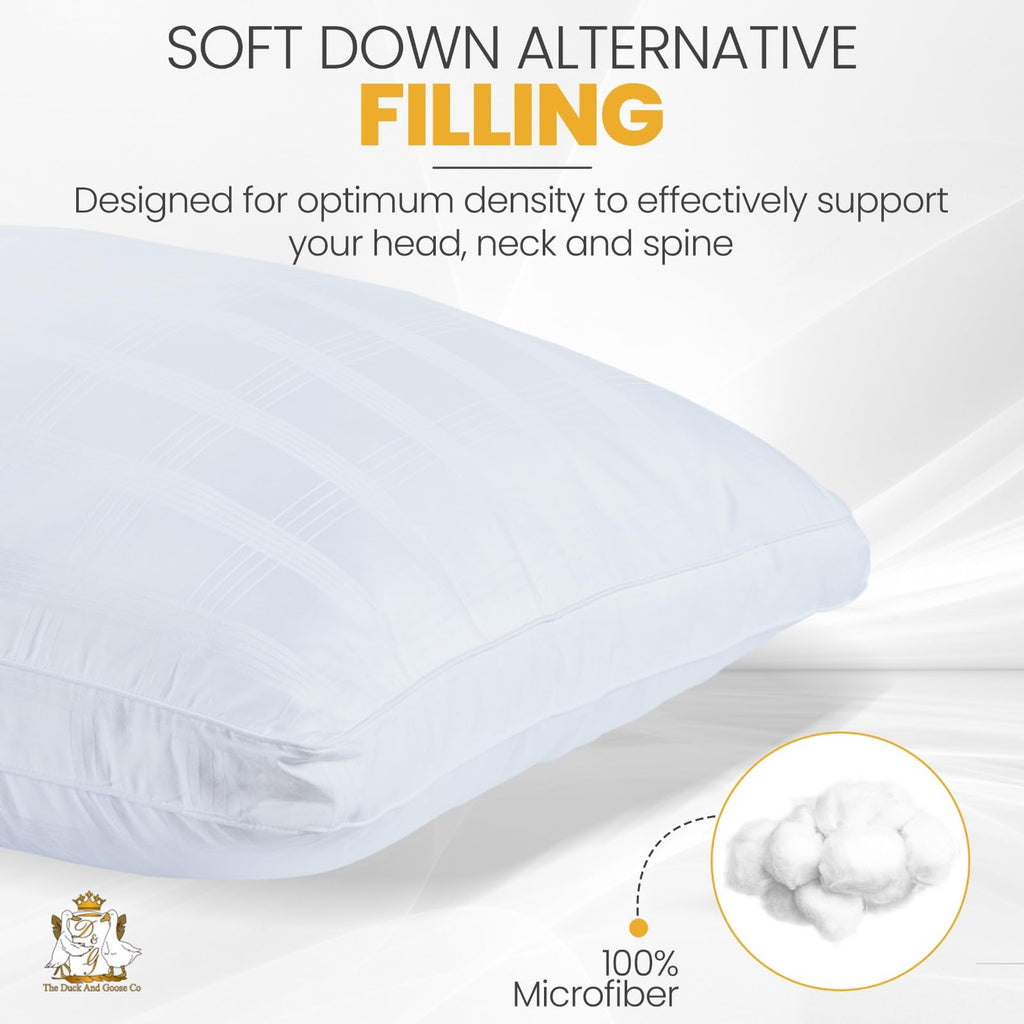King Size Cotton Down Alternative Bed Pillows Set of 2 O717244