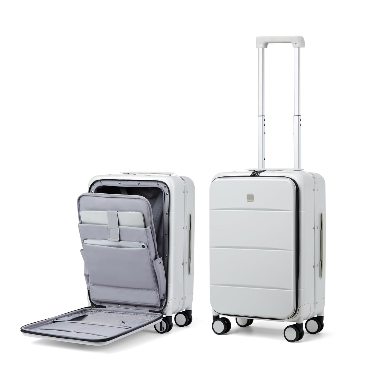 Smoke White 20 Inch Hard Shell Carry On Luggage H169