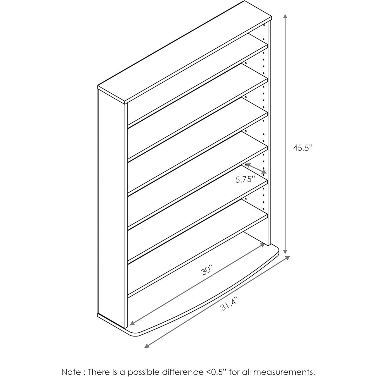 6 Tier Adjustable Multimedia Storage Tower E6418