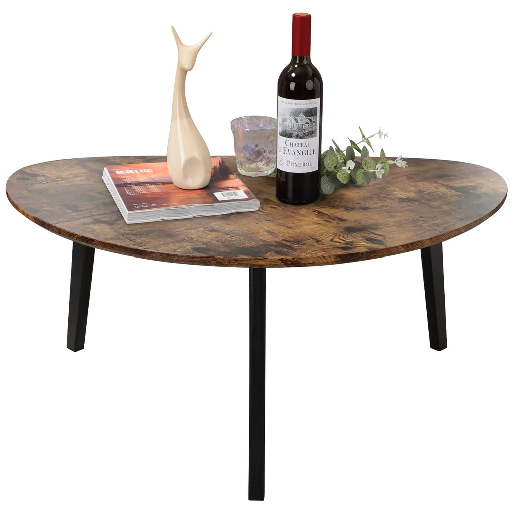 Oval Espresso Wood Coffee Table J375