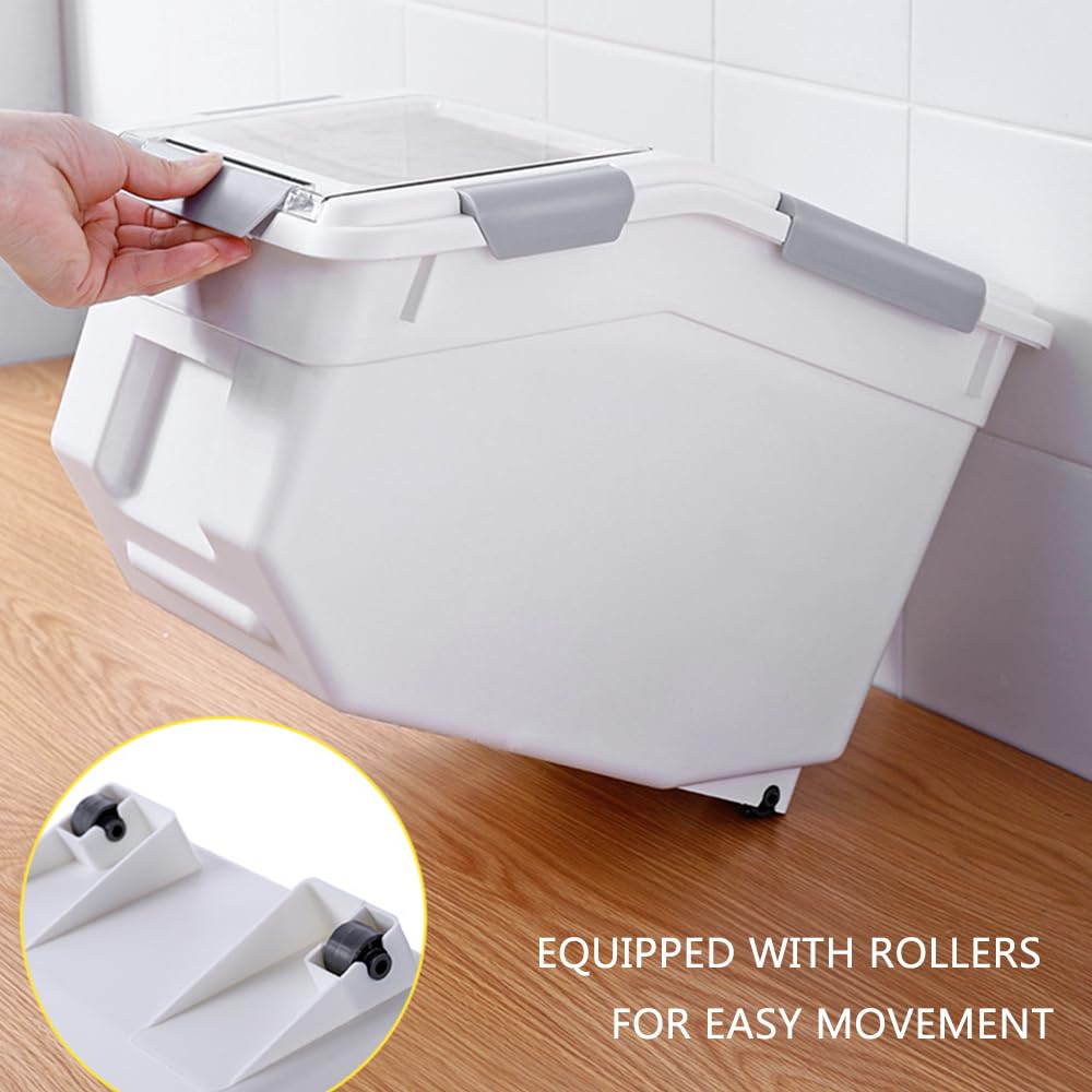 30lb Food Storage Container with Scoop and Wheels, 2 Pack U934