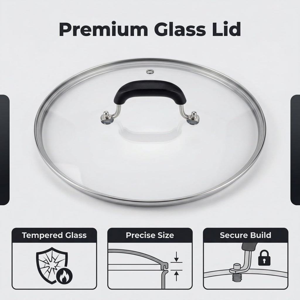 10-1/4 Inch Tempered Glass Lid with Steam Hole Y23858