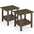 Set of 2 Dark Brown HDPE Storage Side Table T96173