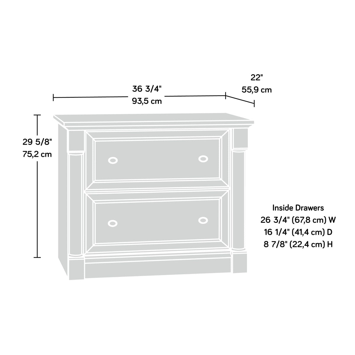 2 Drawer Lateral File Cabinet G3198
