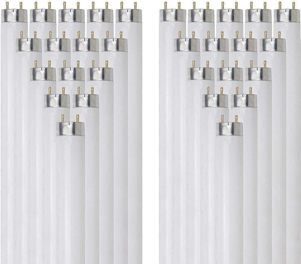 25W 2300 Lumen 3500K Neutral White T8 Fluorescent Tube Light Bulb Pack of 30 K49998