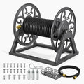 Wall Mounted Garden Hose Reel, Holds 200 ft 5/8" Hose, Heavy-Duty Steel Manual Winder H627