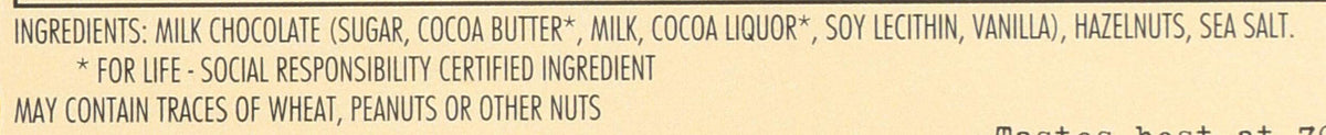 Hazelnut Milk Chocolate Bar 3.2 OZ W5720