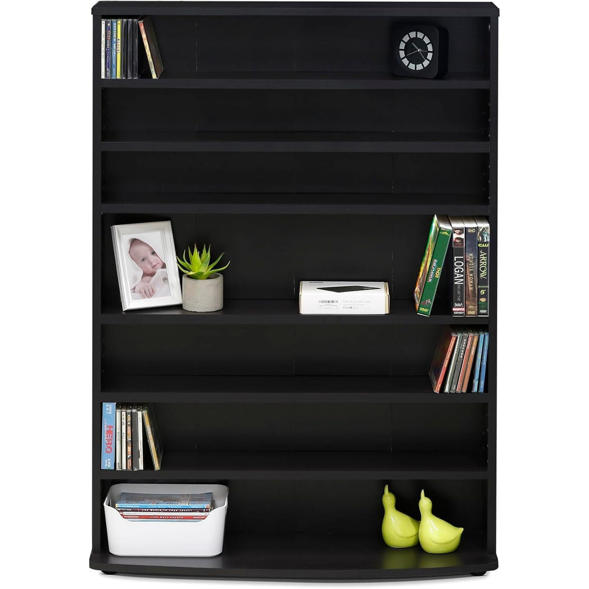 6 Tier Adjustable Multimedia Storage Tower E6418