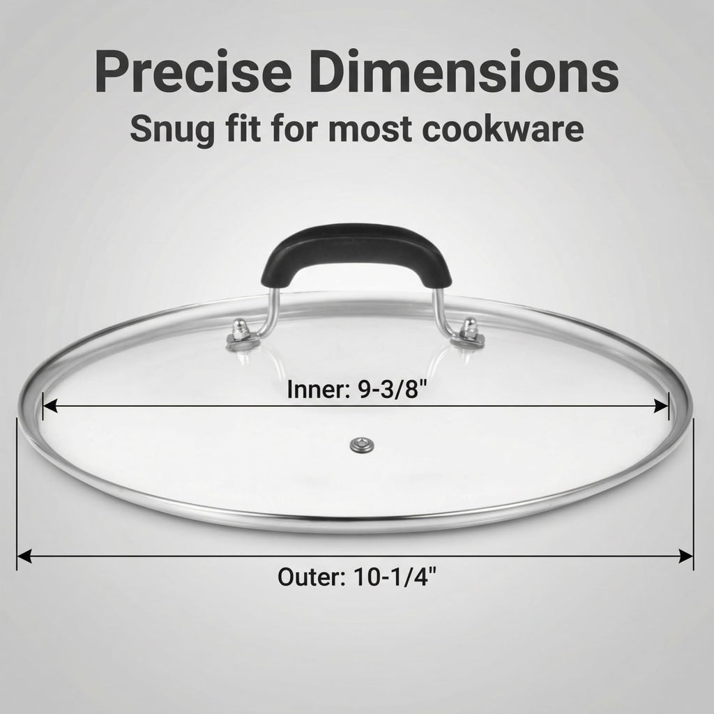 10-1/4 Inch Tempered Glass Lid with Steam Hole Y23858