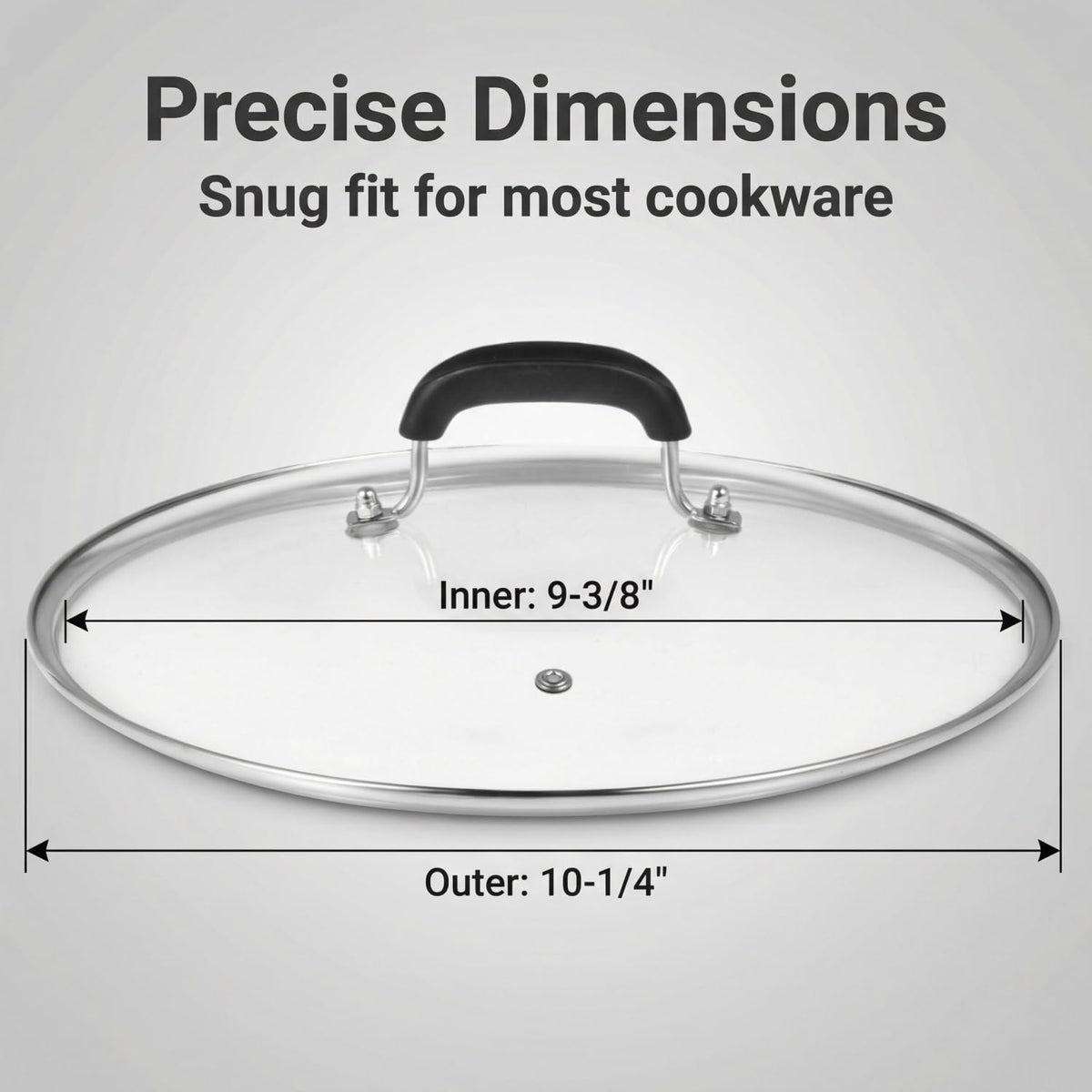10-1/4 Inch Tempered Glass Lid with Steam Hole Y23858