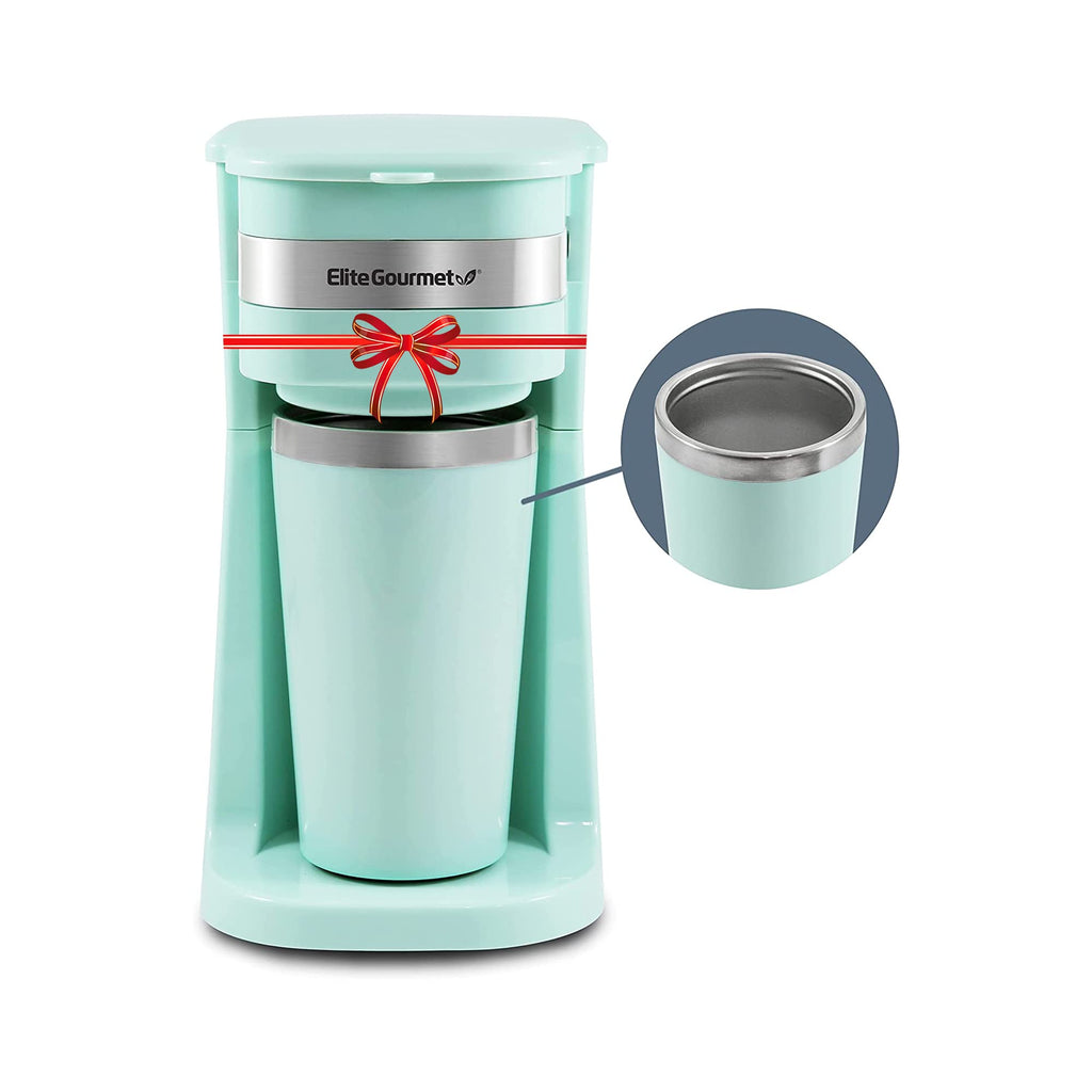 Single-Serve Coffee Maker with 14Oz Stainless Steel Travel Mug G48344