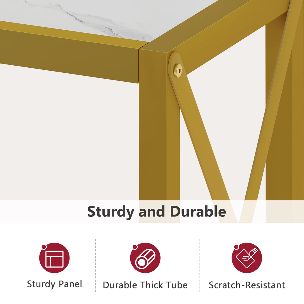 41.8" 2 Tier Gold Console Table with Shelves G799