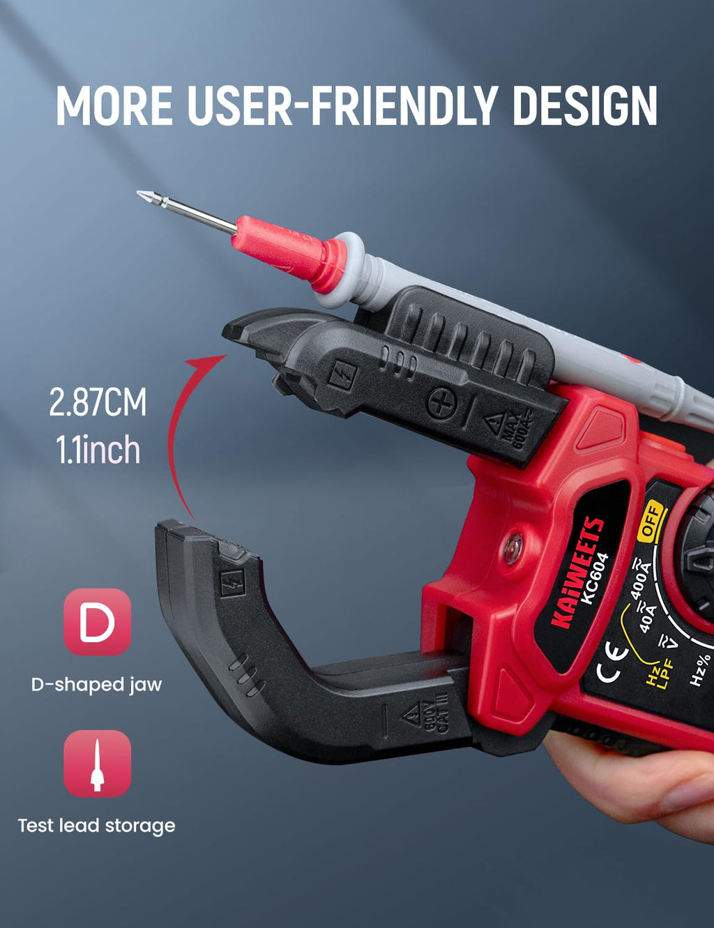 Digital Clamp Meter Multimeter with D-Shaped Jaw G170
