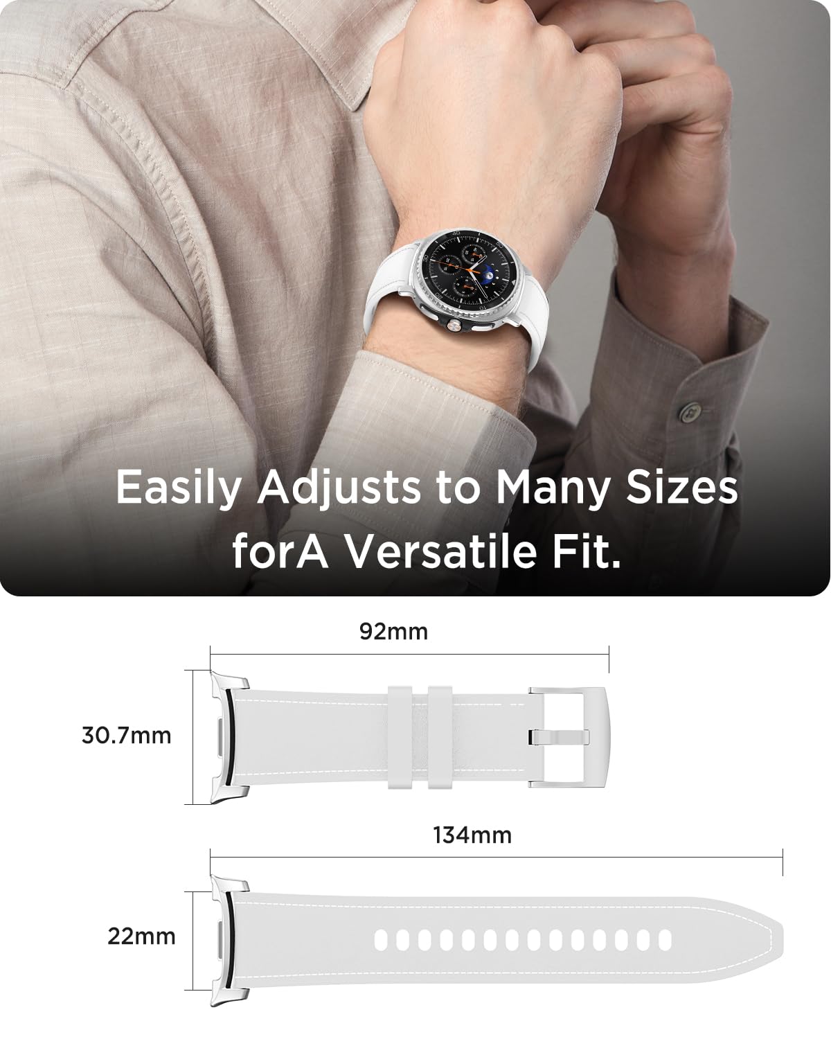 Leather Band for Galaxy Watch 9/8 40mm 44mm T37285