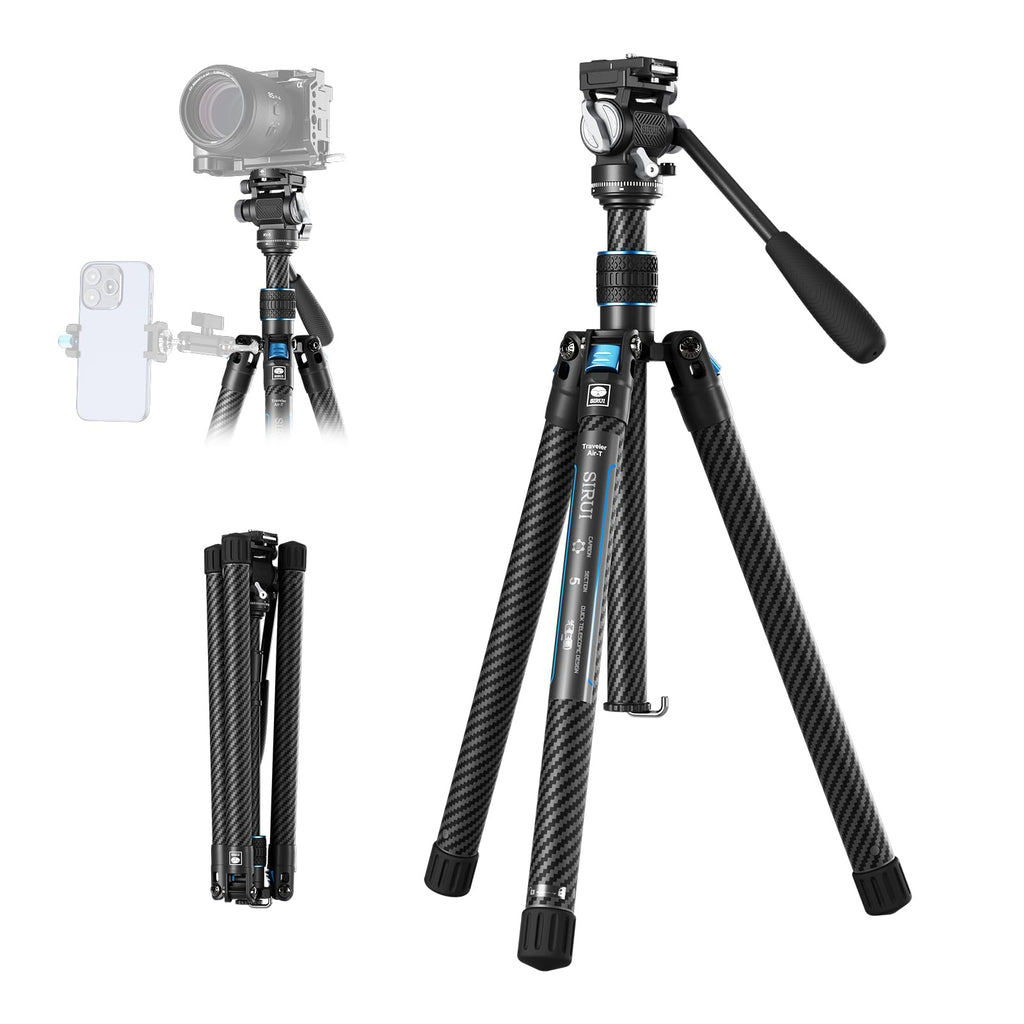 Carbon Fiber Camera Tripod with Fluid Head B994