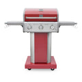3-Burner Liquid Propane Gas Grill with Folding Sides, Wheels, 30000 BTU, Red Y200