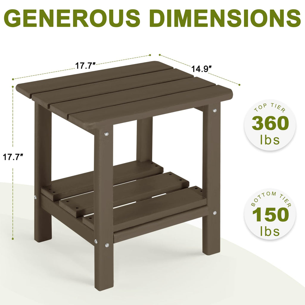 Set of 2 Dark Brown HDPE Storage Side Table T96173