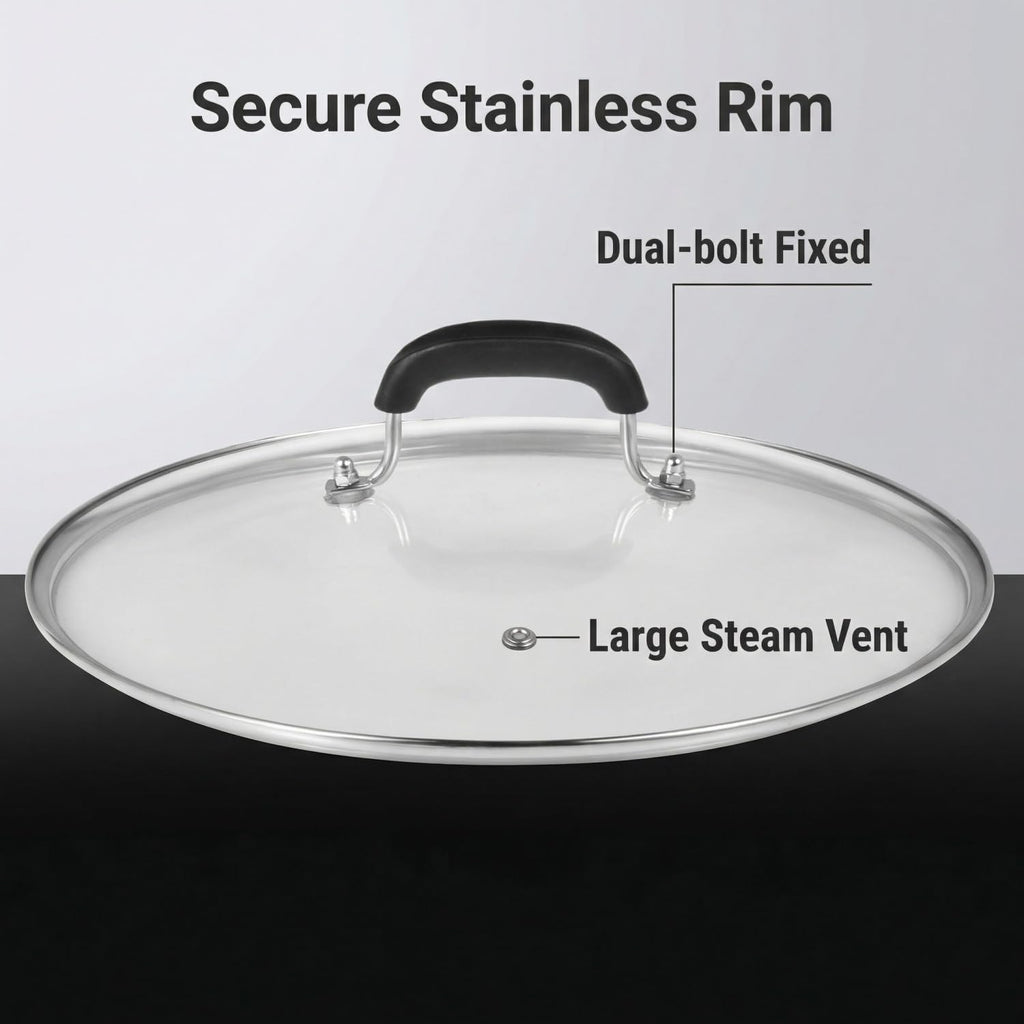 10-1/4 Inch Tempered Glass Lid with Steam Hole Y23858
