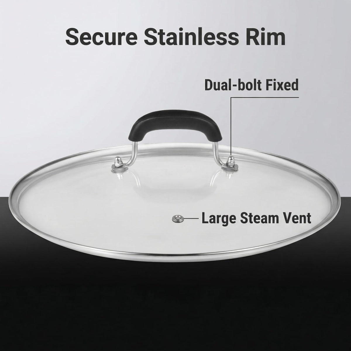 10-1/4 Inch Tempered Glass Lid with Steam Hole Y23858