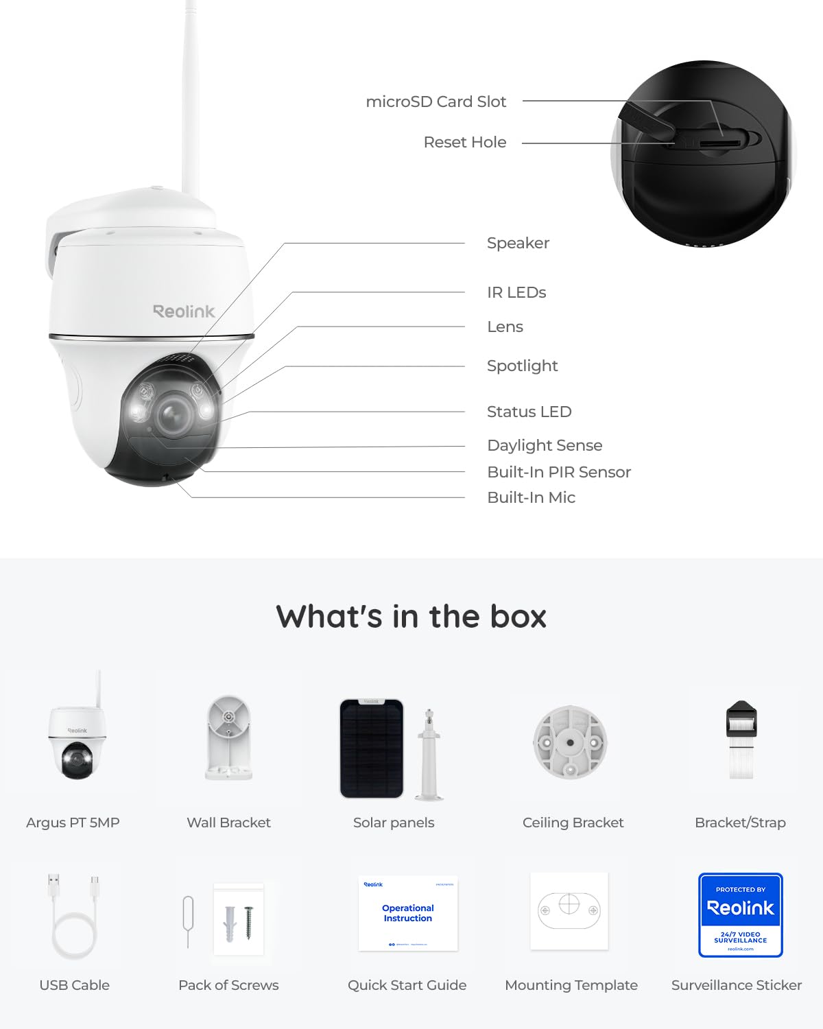 Solar Security Cameras Wireless Outdoor 360° Coverage H56849