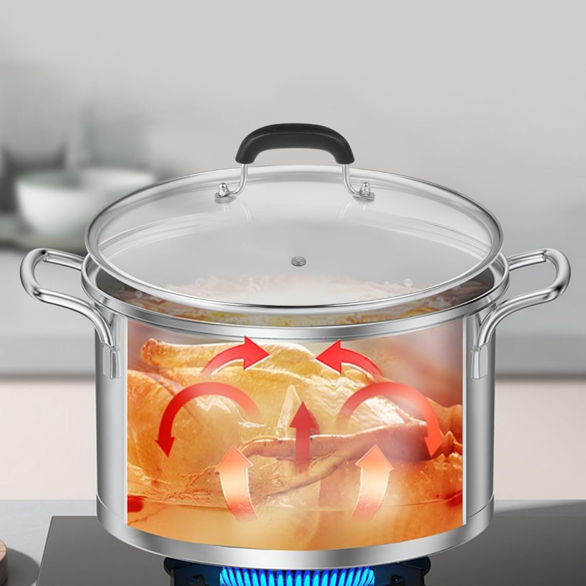 10-1/4 Inch Tempered Glass Lid with Steam Hole Y23858