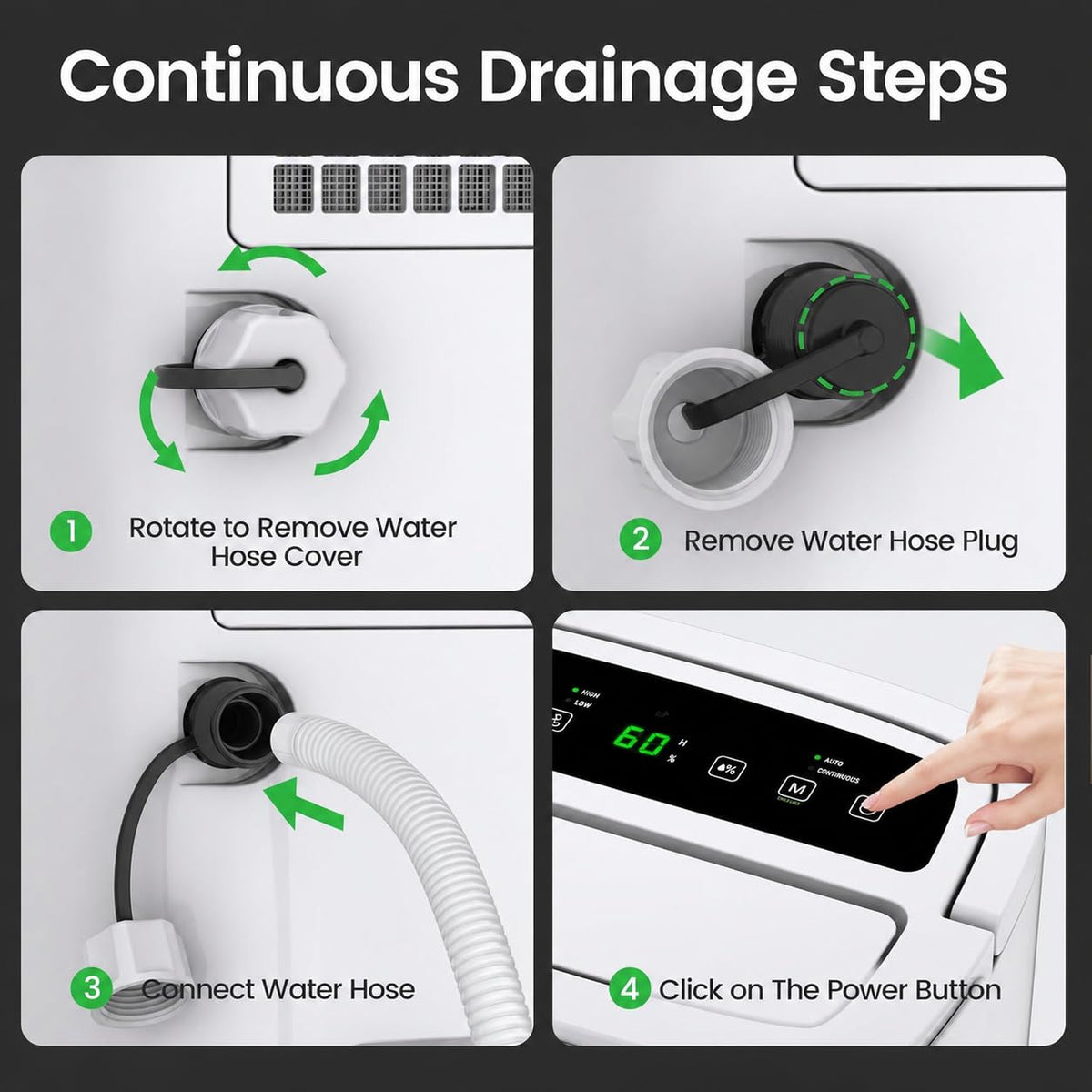 80 Pints Energy Star Dehumidifier with Drain Hose O349701