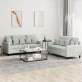 Light Gray Velvet 2 Piece Sofa Set M988