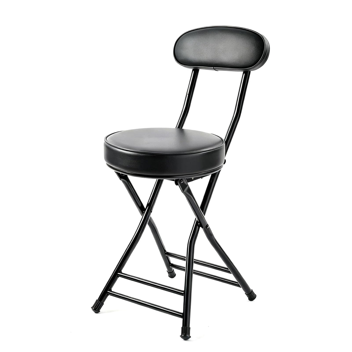 Cushioned Black Folding Stool G41413