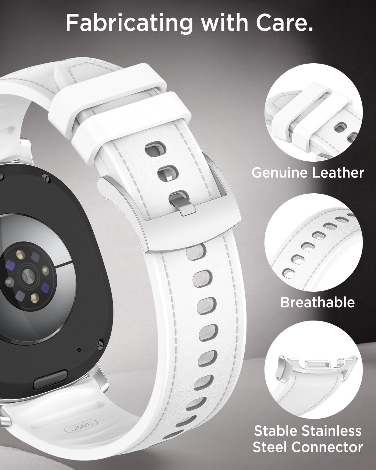 Leather Band for Galaxy Watch 9/8 40mm 44mm T37285
