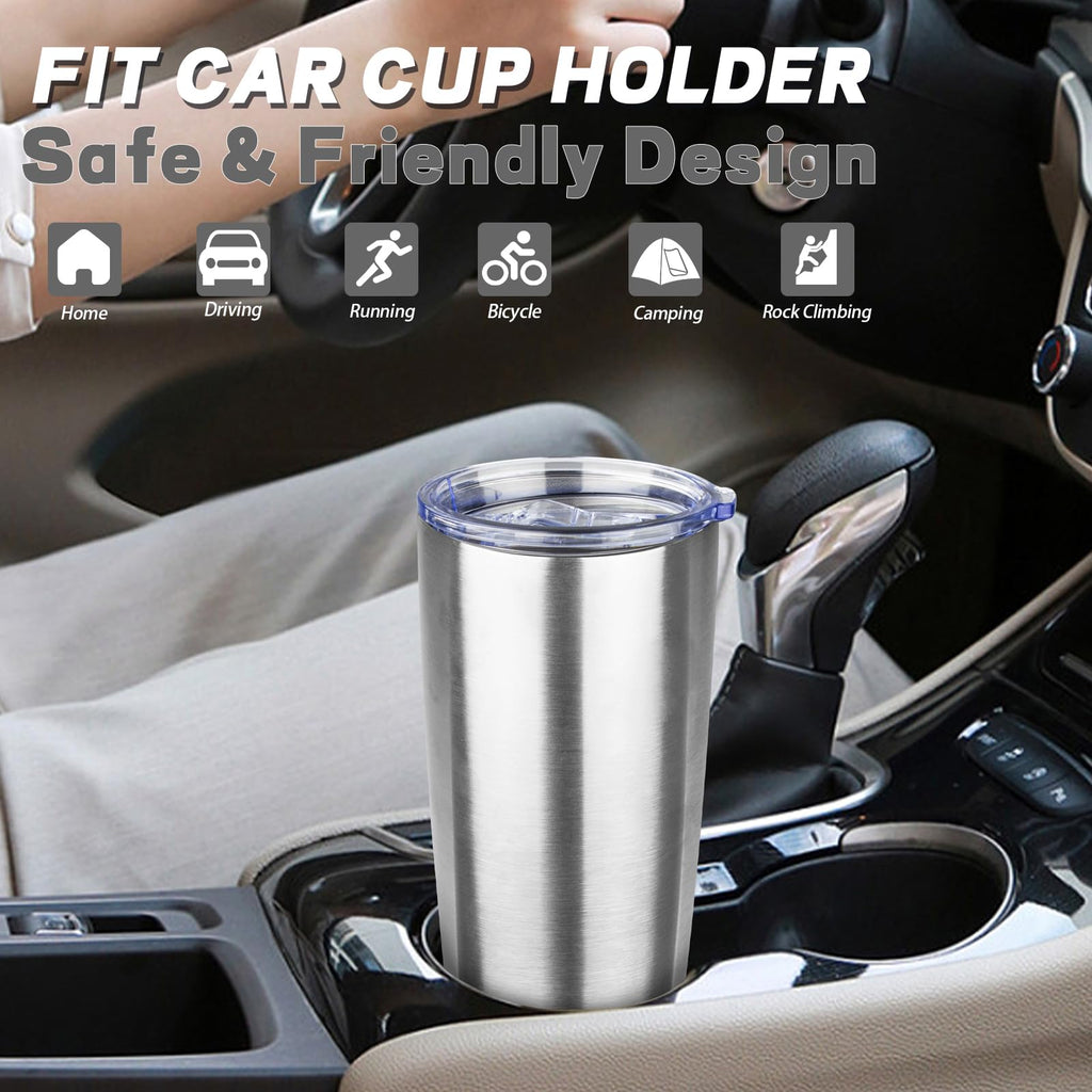20 oz Stainless Steel Insulated Tumbler with Lids and Straws J6925
