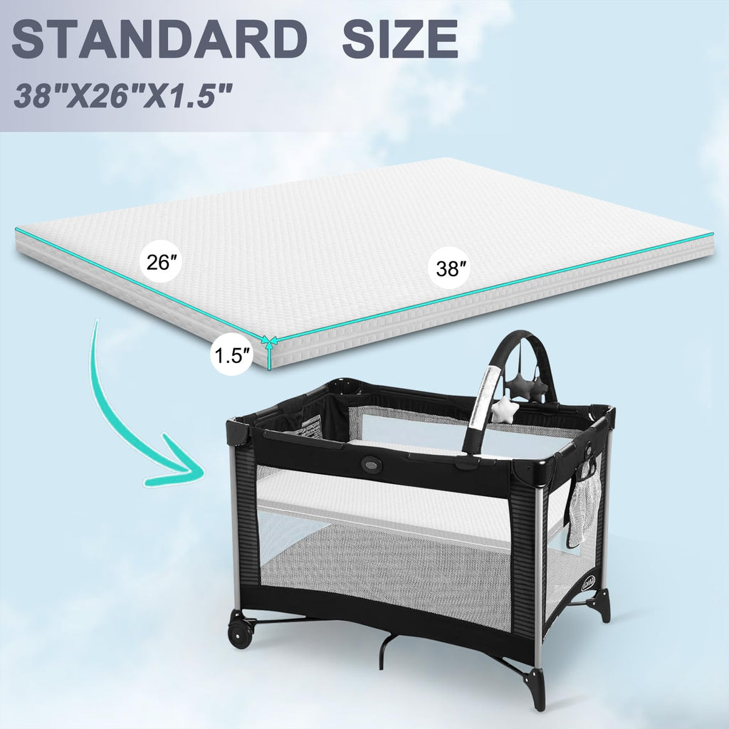 Baby Bassinet Mattress 38 x 26 Inch Gel Memory Foam B536388