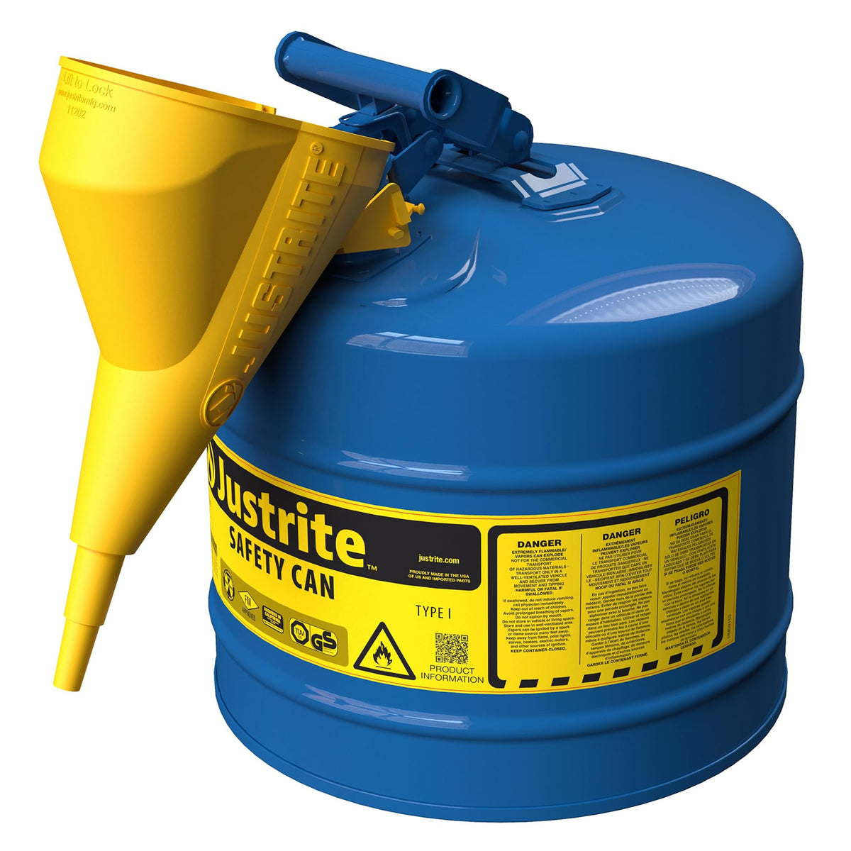 Blue Galvanized Steel Kerosene Safety Can B5029
