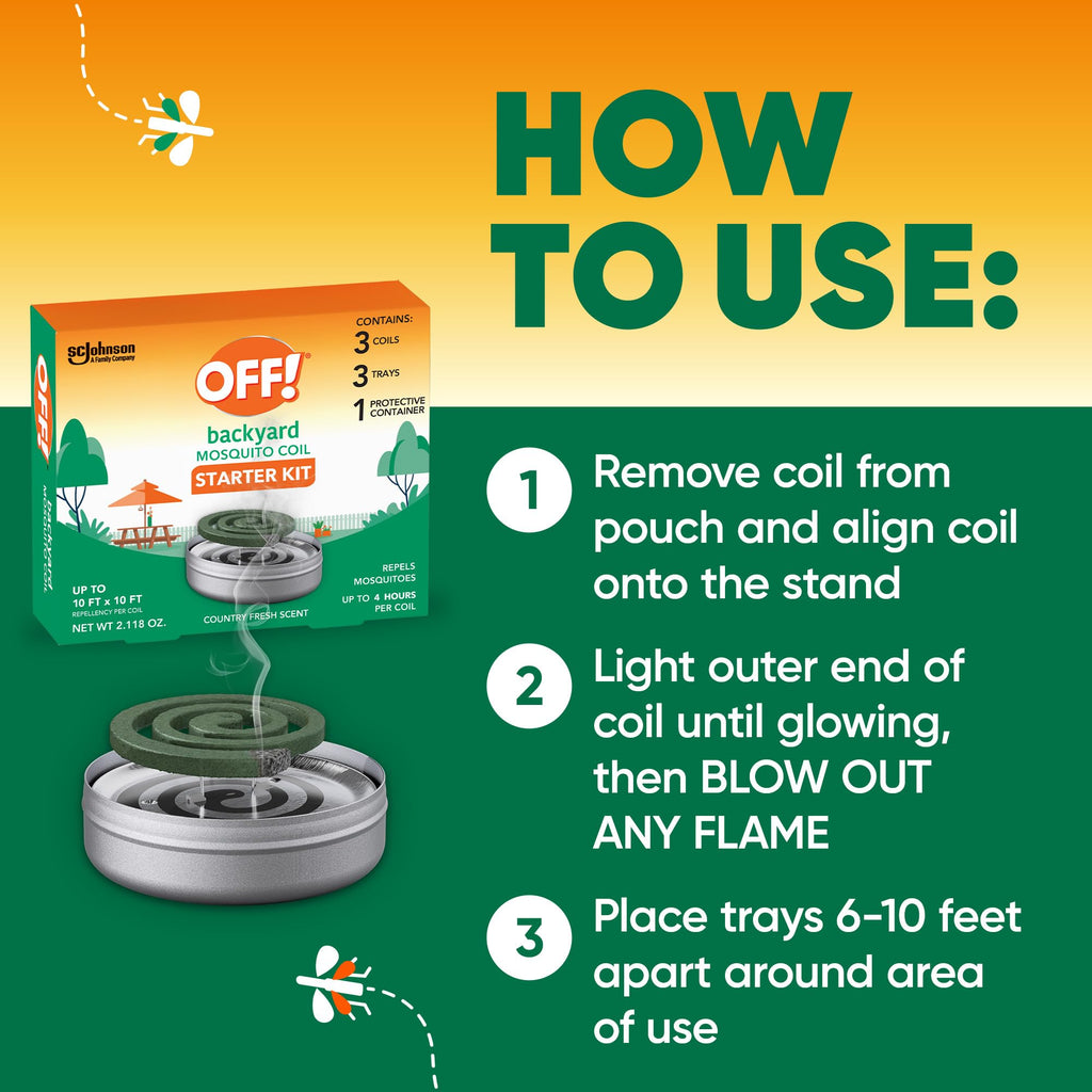 Outdoor Mosquito Repellent Coil Starter Pack Country Fresh Scent 3 Piece G303654